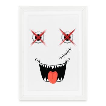Design effrayant d’Halloween - Affiche encadrée (27 × 37 cm) - blanc - Devant