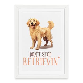 Don't Stop Retrievin' - Framed poster (27 × 37 cm) - white - Front