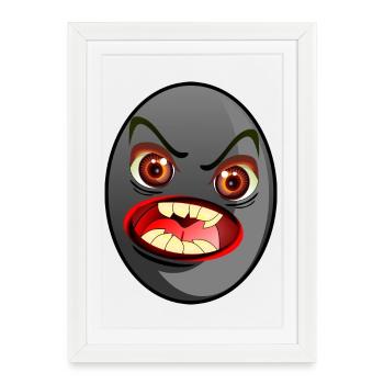 MONSTRE D’HALLOWEEN OLIVE NOIRE - Affiche encadrée (27 × 37 cm) - blanc - Devant