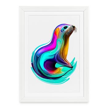 Seal - Framed poster (27 × 37 cm) - white - Front