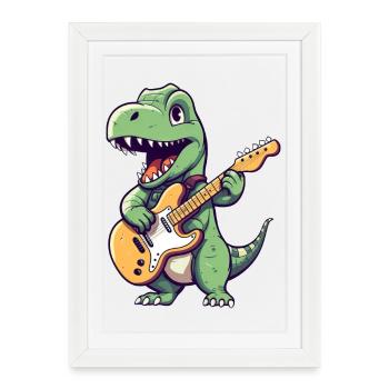 Guitariste de T-Rex - Affiche encadrée (27 × 37 cm) - blanc - Devant