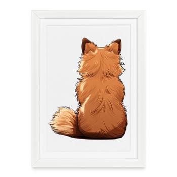 Poméranien - Affiche encadrée (27 × 37 cm) - blanc - Devant
