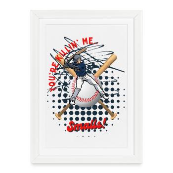 Baseball Batter with Playful Text - Framed poster (27 × 37 cm) - white - Front