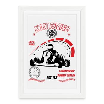 Graphique de la jauge de vitesse KArt Racing - Affiche encadrée (27 × 37 cm) - blanc - Devant