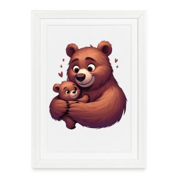 Bear Hug Bliss - Framed poster (27 × 37 cm) - white - Front