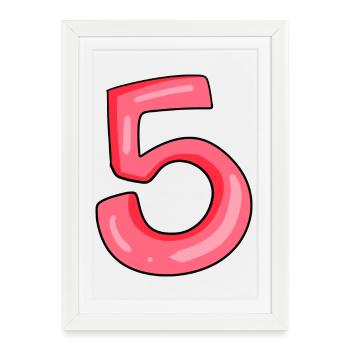 Number 5 Number - Framed poster (27 × 37 cm) - white - Front