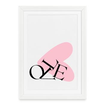 Abstract Heart Typography NE - Framed poster (27 × 37 cm) - white - Front