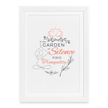 Dans le jardin du silence, trouvez la tranquillité - Affiche encadrée (27 × 37 cm) - blanc - Devant