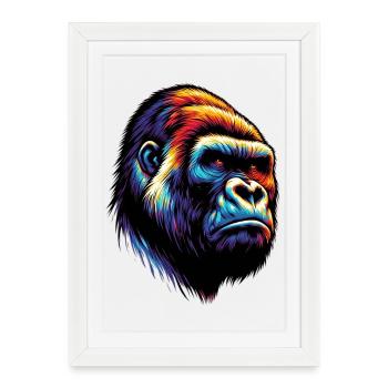 Gorille - Affiche encadrée (27 × 37 cm) - blanc - Devant
