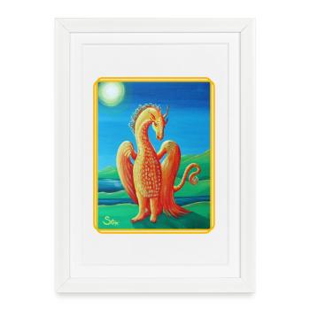 Dragon Lucky Dragon Fiora - Sonja Ariel von Staden - Framed poster (27 × 37 cm) - white - Front