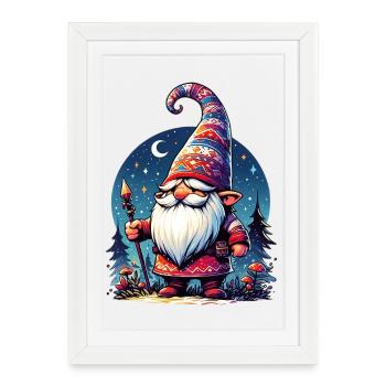 Gnome Goblin Elf - Framed poster (27 × 37 cm) - white - Front