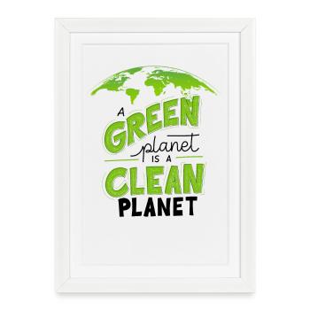 Eco-Friendly Green Clean Earth Design - Framed poster (27 × 37 cm) - white - Front