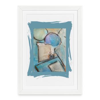 Aquarelle abstraite avec des ballons - Affiche encadrée (27 × 37 cm) - blanc - Devant