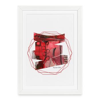 Art abstrait en rouge et noir - Affiche encadrée (27 × 37 cm) - blanc - Devant