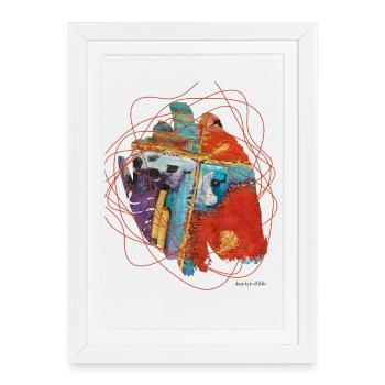 Un art abstrait vibrant aux lignes chaotiques - Affiche encadrée (27 × 37 cm) - blanc - Devant