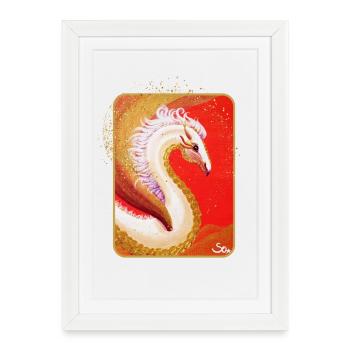 Dragon Air Dragon Funirol - Sonja Ariel von Staden - Framed poster (27 × 37 cm) - white - Front
