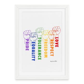 Hands on Solidarity and Pride - Framed poster (27 × 37 cm) - white - Front