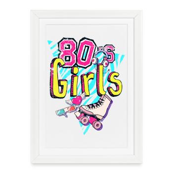 80s Girls Neon Roller Vibe - Framed poster (27 × 37 cm) - white - Front
