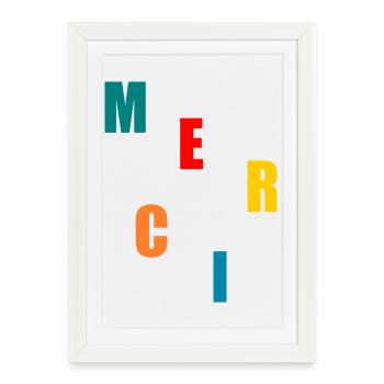 MAÎTRESSE. MAITRE. MERCI. MERCI MAÎTRESSE - Affiche encadrée (27 × 37 cm) - blanc - Devant