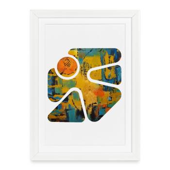 Street Art coloré - Affiche encadrée (27 × 37 cm) - blanc - Devant