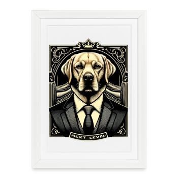 Dudley Labrador Suit Next Level Dog Gift - Framed poster (27 × 37 cm) - white - Front