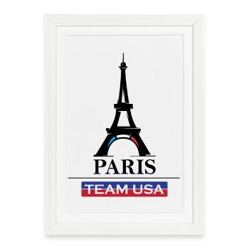 Equipe de Paris Jeux Sportifs des Etats-Unis Athlète Sportif Symbole - Affiche encadrée (27 × 37 cm) - blanc - Devant