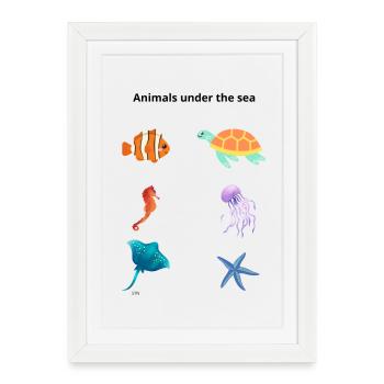 Playful Ocean Crew - Framed poster (27 × 37 cm) - white - Front