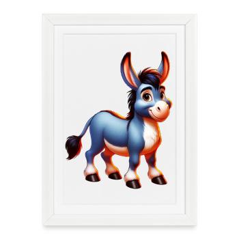 Mule âne - Affiche encadrée (27 × 37 cm) - blanc - Devant
