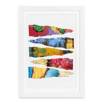 Abstract Colorful Paint Layer Design - Framed poster (27 × 37 cm) - white - Front