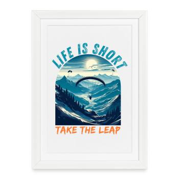 Parapente au-dessus des montagnes alpines - T-shirt parapente - Affiche encadrée (27 × 37 cm) - blanc - Devant