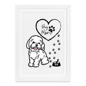 Cute Dog Mom Sweater, Puppy Sweater for Women - Framed poster (27 × 37 cm) - white - Front