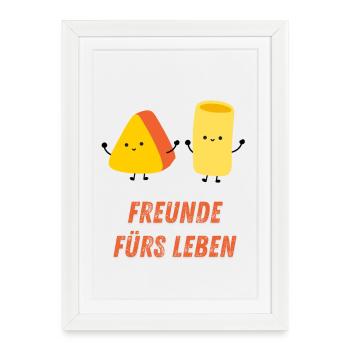 Amis pour la vie - Affiche encadrée (27 × 37 cm) - blanc - Devant