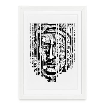 "Modern Mystic - Black and White Art Shards" - Framed poster (27 × 37 cm) - white - Front