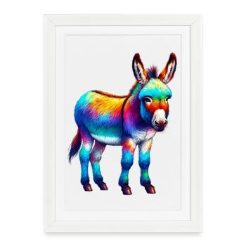 Mule âne - Affiche encadrée (27 × 37 cm) - blanc - Devant