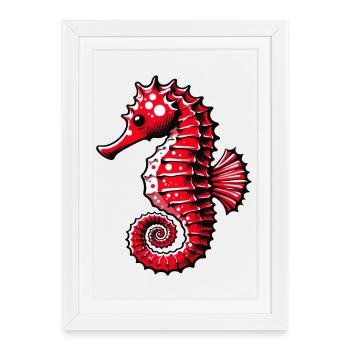 Hippocampe - Affiche encadrée (27 × 37 cm) - blanc - Devant