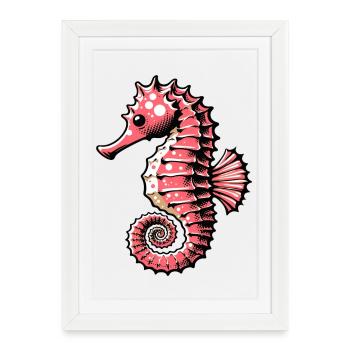 Hippocampe - Affiche encadrée (27 × 37 cm) - blanc - Devant