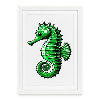 Hippocampe - Affiche encadrée (27 × 37 cm) - blanc - Devant