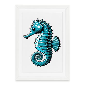 Hippocampe - Affiche encadrée (27 × 37 cm) - blanc - Devant