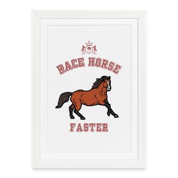 Fumier de cheval de course - Affiche encadrée (27 × 37 cm) - blanc - Devant