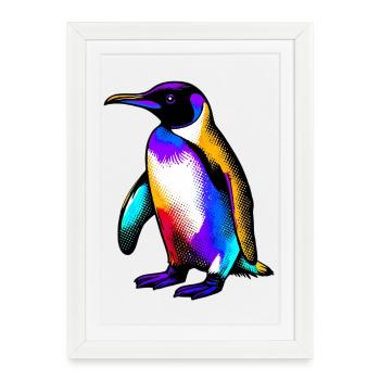 Penguin - Framed poster (27 × 37 cm) - white - Front