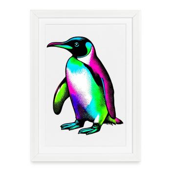 Penguin - Framed poster (27 × 37 cm) - white - Front