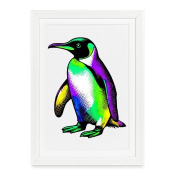 Penguin - Framed poster (27 × 37 cm) - white - Front