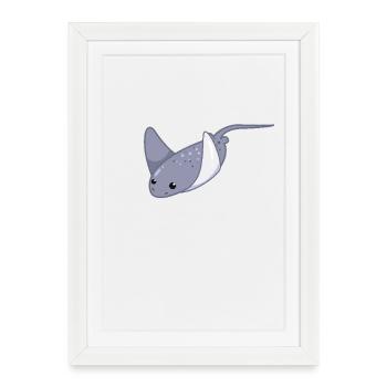 Elegant stingrays - Framed poster (27 × 37 cm) - white - Front