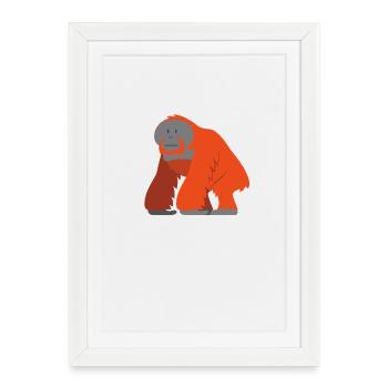 L’orang-outan sage - Affiche encadrée (27 × 37 cm) - blanc - Devant