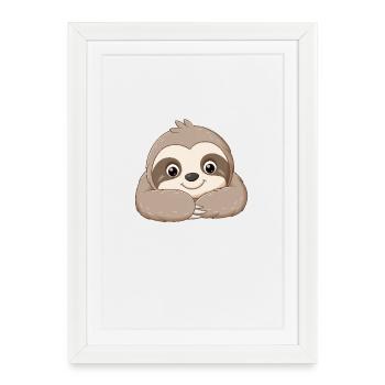 Paresseux détendu - Affiche encadrée (27 × 37 cm) - blanc - Devant