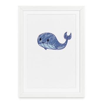 Baleine majestueuse - Affiche encadrée (27 × 37 cm) - blanc - Devant