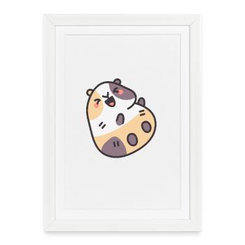 Le sympathique cochon d’Inde - Affiche encadrée (27 × 37 cm) - blanc - Devant