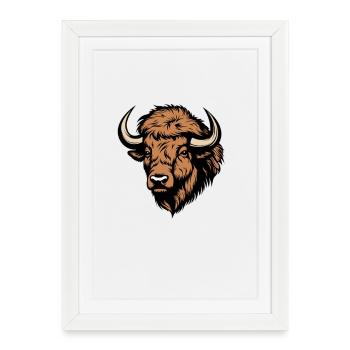 Bison résilient - Affiche encadrée (27 × 37 cm) - blanc - Devant