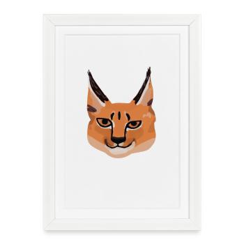 Majestic caracal - Framed poster (27 × 37 cm) - white - Front