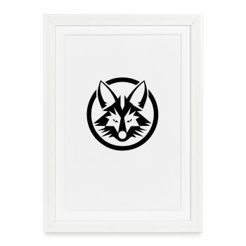 Renard majestueux - Affiche encadrée (27 × 37 cm) - blanc - Devant